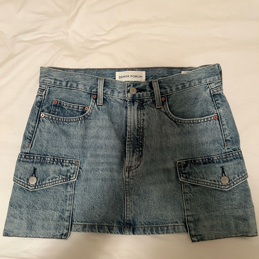 Aritzia Denim Forum Mini Cargo Skirt